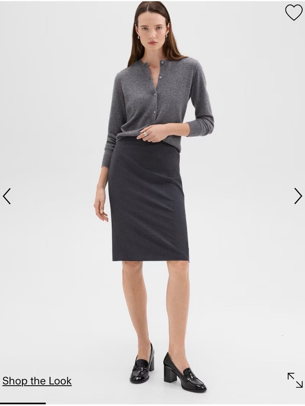 Theory Charcoal Gray Stretch Wool Pencil Skirt, 4
